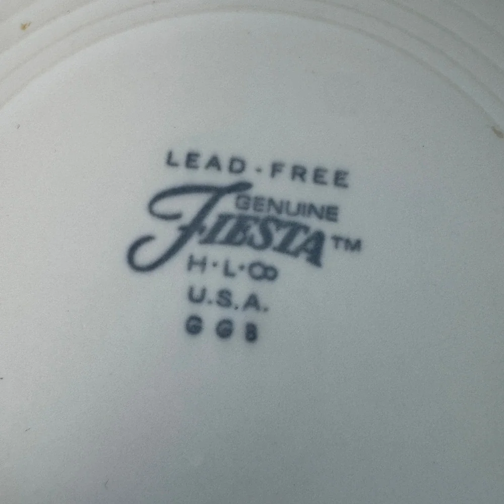 Fiesta White Dinner Plate 10.5 Inch Genuine Lead Free HLC USA GGB Ceramic